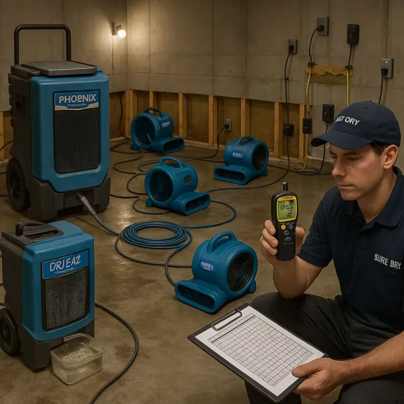 Structural Drying and Dehumidification process in Magnolia, TX